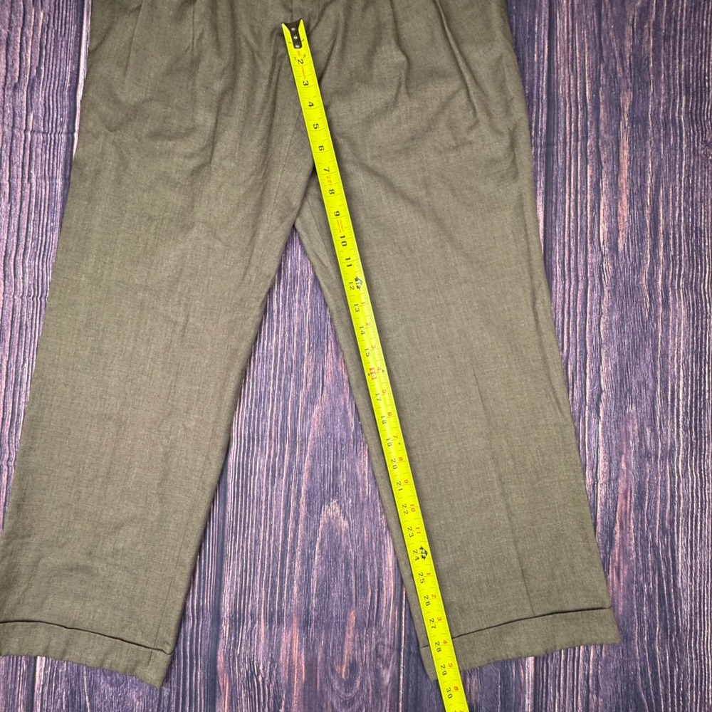 Ralph Lauren Dress Pants 32x30 Poly Rayon Blend Classic Pleated Cuffed Trousers - Picture 5 of 7